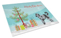 Aussiedoodle #2 Christmas Tree Cutting Board Tempered Glass Kitchen Cutting Surface, Heat Resistant Chopping, Non-Slip Feet, Food Prep & Serving