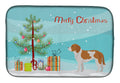 Beaglier #1 Christmas Tree Dish Drying Mat Absorbent Dish Drying Mat Pad for Kitchen Counter Dish Drainer Mat for Countertop, 14 x 21", Multicolor