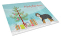 Bernedoodle Christmas Tree Cutting Board Tempered Glass Kitchen Cutting Surface, Heat Resistant Chopping, Non-Slip Feet, Food Prep & Serving