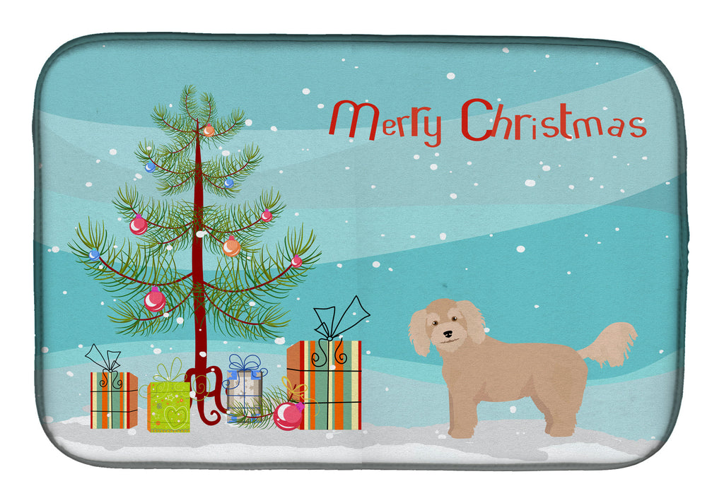 Bichpoo Christmas Tree Dish Drying Mat Absorbent Dish Drying Mat Pad for Kitchen Counter Dish Drainer Mat for Countertop, 14 x 21", Multicolor