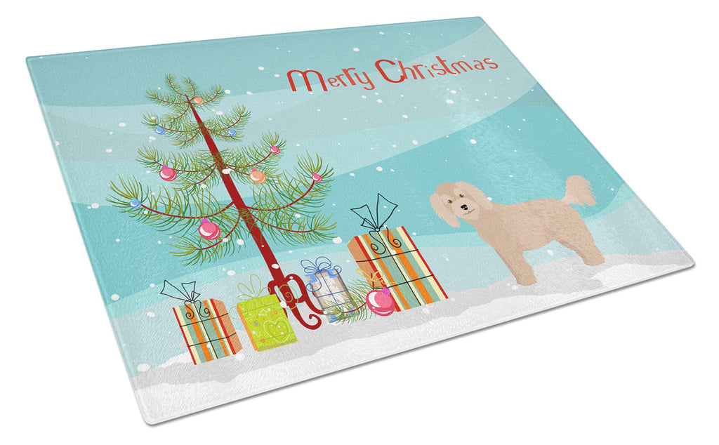 Bichpoo Christmas Tree Cutting Board Tempered Glass Kitchen Cutting Surface, Heat Resistant Chopping, Non-Slip Feet, Food Prep & Serving