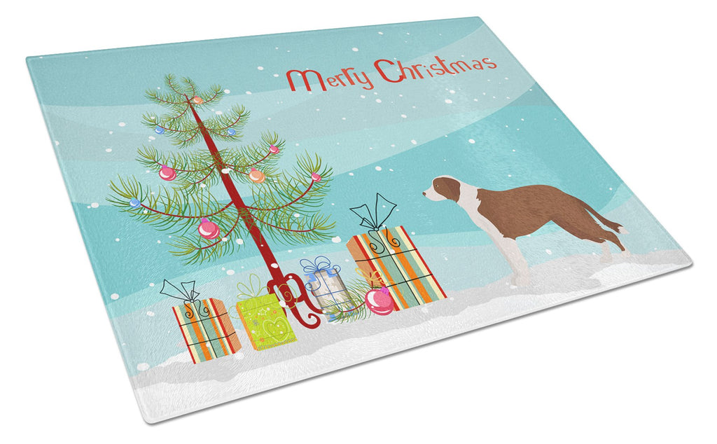 Borador Christmas Tree Cutting Board Tempered Glass Kitchen Cutting Surface, Heat Resistant Chopping, Non-Slip Feet, Food Prep & Serving