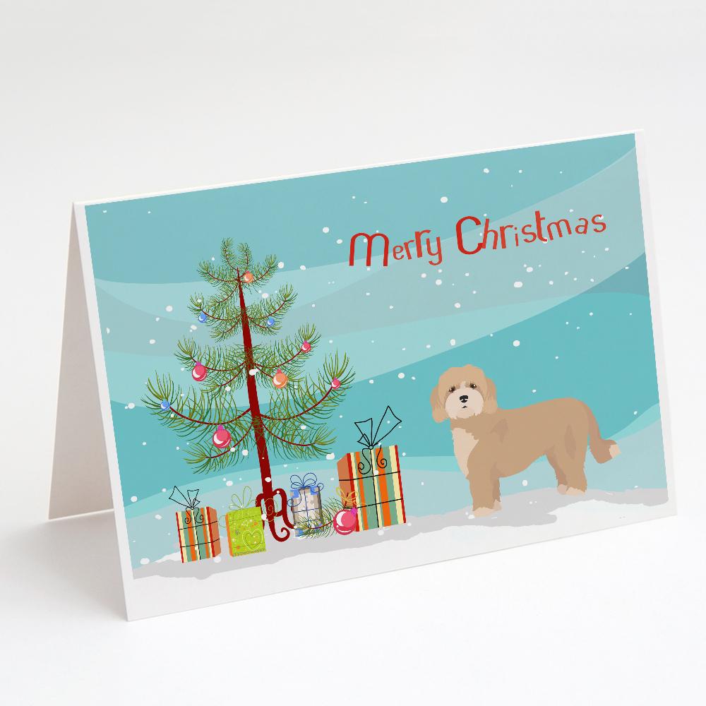 Cavachon Christmas Tree Greeting Cards Pack of 8 Blank Cards with Envelopes Whimsical A7 Size 5x7