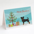 Black and Tan Chion Christmas Tree Greeting Cards Pack of 8 Blank Cards with Envelopes Whimsical A7 Size 5x7
