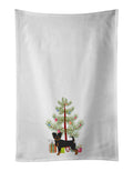 Black and Tan Chion Christmas Tree Kitchen Towel Set of 2 White Dish Towels Decorative Bathroom Hand towel for Hand, Face, Hair, Yoga, Tea, Dishcloth, 19 X 28", White