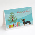 Black and Tan Chiweenie Christmas Tree Greeting Cards Pack of 8 Blank Cards with Envelopes Whimsical A7 Size 5x7