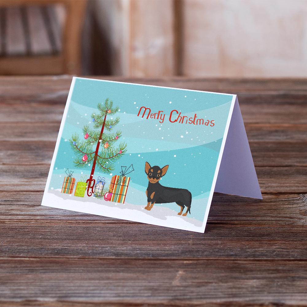 Black and Tan Chiweenie Christmas Tree Greeting Cards Pack of 8 Blank Cards with Envelopes Whimsical A7 Size 5x7