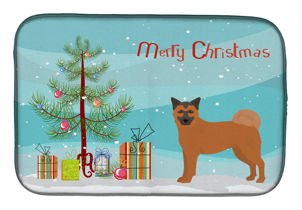 Chow Shepherd Christmas Tree Dish Drying Mat Absorbent Dish Drying Mat Pad for Kitchen Counter Dish Drainer Mat for Countertop, 14 x 21", Multicolor