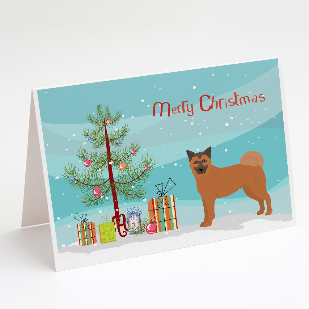 Chow Shepherd Christmas Tree Greeting Cards Pack of 8 Blank Cards with Envelopes Whimsical A7 Size 5x7
