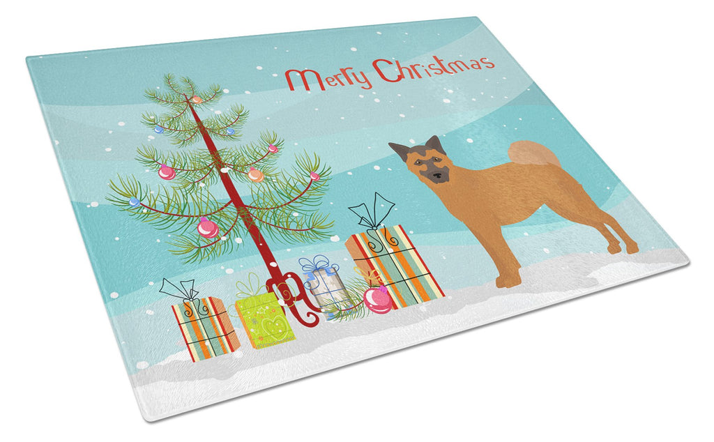 Chow Shepherd Christmas Tree Cutting Board Tempered Glass Kitchen Cutting Surface, Heat Resistant Chopping, Non-Slip Feet, Food Prep & Serving
