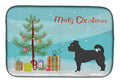 Black Chug Christmas Tree Dish Drying Mat Absorbent Dish Drying Mat Pad for Kitchen Counter Dish Drainer Mat for Countertop, 14 x 21", Multicolor