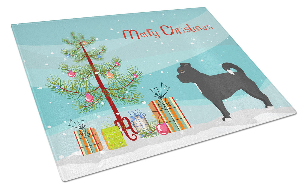 Black Chug Christmas Tree Cutting Board Tempered Glass Kitchen Cutting Surface, Heat Resistant Chopping, Non-Slip Feet, Food Prep & Serving