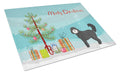 Black Cockapoo Christmas Tree Cutting Board Tempered Glass Kitchen Cutting Surface, Heat Resistant Chopping, Non-Slip Feet, Food Prep & Serving