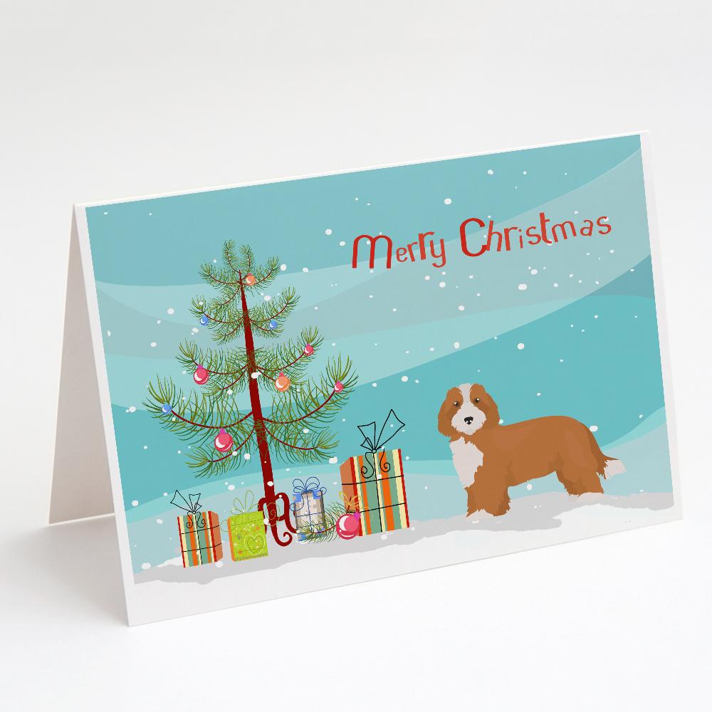 Doxiepoo #2 Christmas Tree Greeting Cards Pack of 8 Blank Cards with Envelopes Whimsical A7 Size 5x7