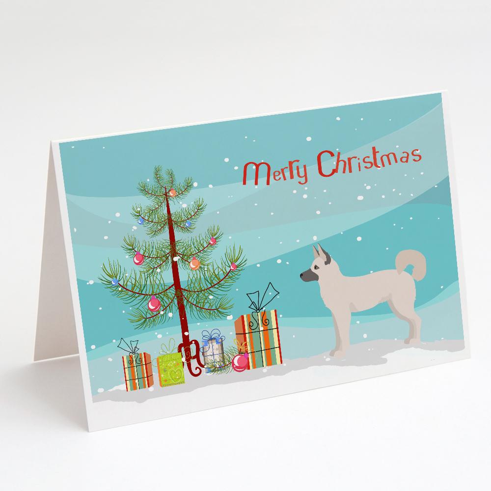 Gerberian Shepsky Christmas Tree Greeting Cards Pack of 8 Blank Cards with Envelopes Whimsical A7 Size 5x7