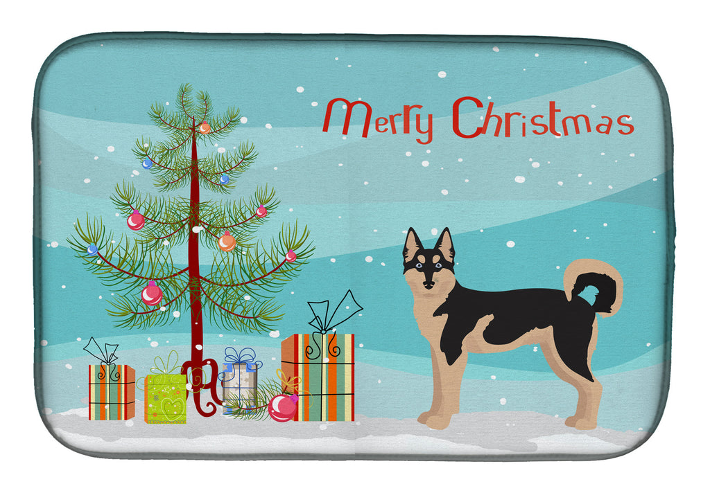 Gerberian Shepsky #2 Christmas Tree Dish Drying Mat Absorbent Dish Drying Mat Pad for Kitchen Counter Dish Drainer Mat for Countertop, 14 x 21", Multicolor