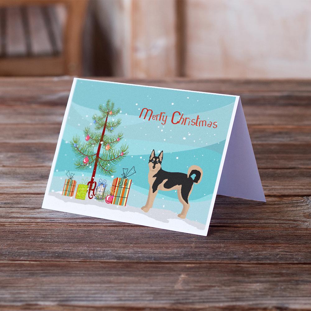 Gerberian Shepsky #2 Christmas Tree Greeting Cards Pack of 8 Blank Cards with Envelopes Whimsical A7 Size 5x7