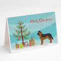 Black German Shepherd Mastiff Mix Christmas Tree Greeting Cards Pack of 8 Blank Cards with Envelopes Whimsical A7 Size 5x7