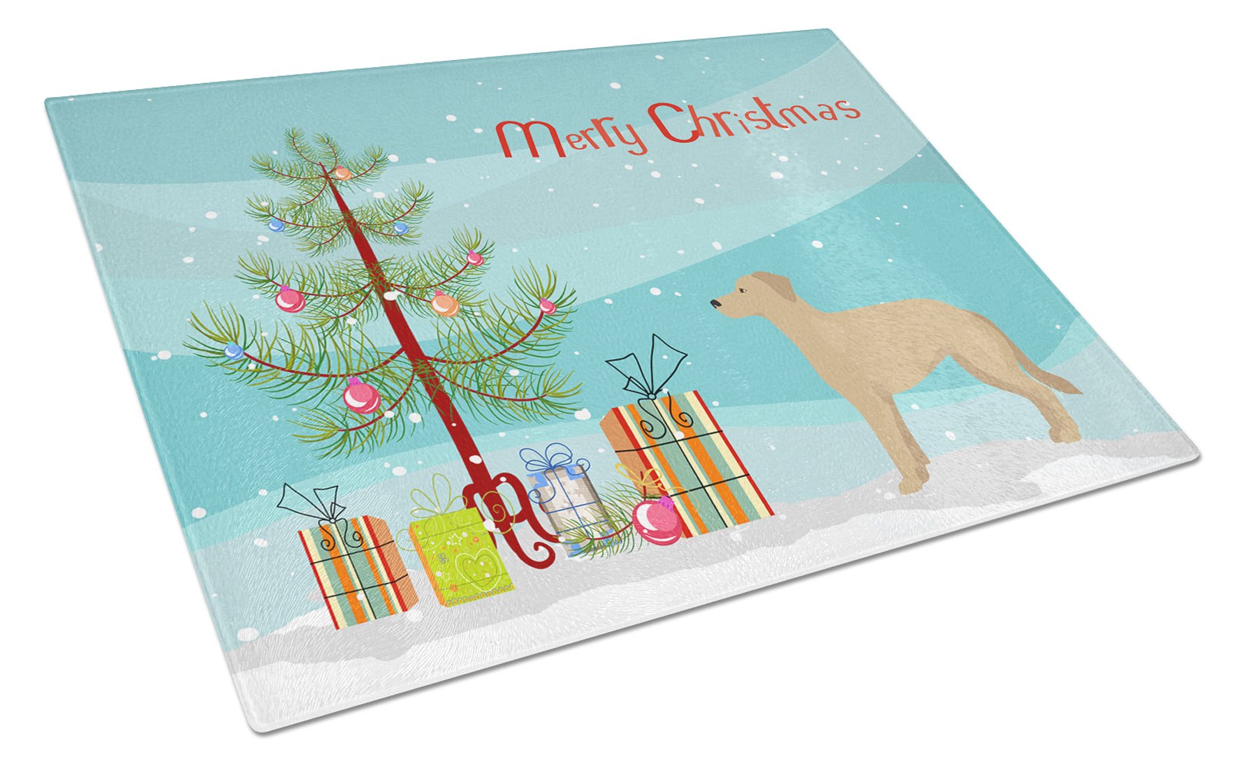 German Sheprador #1 Christmas Tree Cutting Board Tempered Glass Kitchen Cutting Surface, Heat Resistant Chopping, Non-Slip Feet, Food Prep & Serving