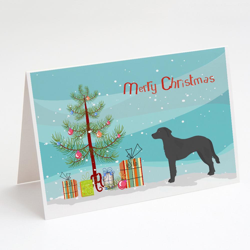 Black Goldador Christmas Tree Greeting Cards Pack of 8 Blank Cards with Envelopes Whimsical A7 Size 5x7