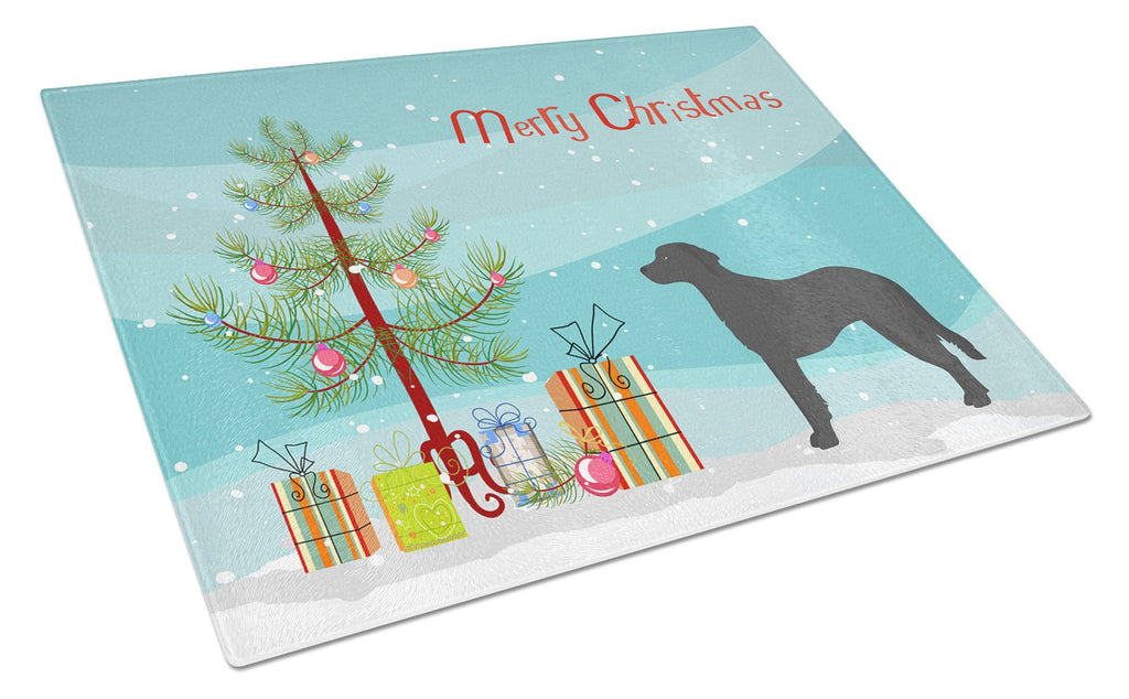 Black Goldador Christmas Tree Cutting Board Tempered Glass Kitchen Cutting Surface, Heat Resistant Chopping, Non-Slip Feet, Food Prep & Serving