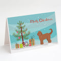 Tan Goldendoodle Christmas Tree Greeting Cards Pack of 8 Blank Cards with Envelopes Whimsical A7 Size 5x7