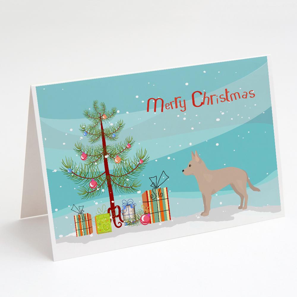 Tan Jackhuahua Christmas Tree Greeting Cards Pack of 8 Blank Cards with Envelopes Whimsical A7 Size 5x7