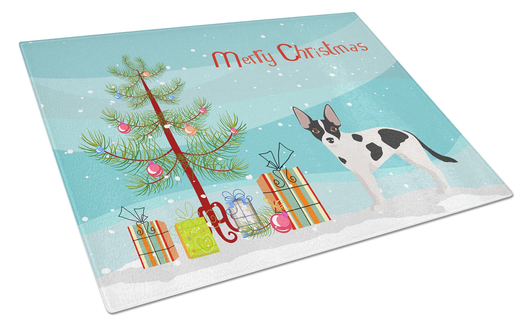 Jackhuahua Christmas Tree Cutting Board Tempered Glass Kitchen Cutting Surface, Heat Resistant Chopping, Non-Slip Feet, Food Prep & Serving