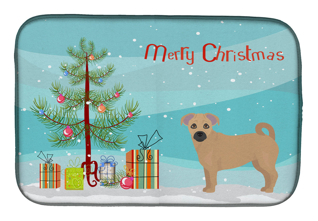 Tan Jug Christmas Tree Dish Drying Mat Absorbent Dish Drying Mat Pad for Kitchen Counter Dish Drainer Mat for Countertop, 14 x 21", Multicolor