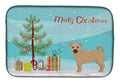 Tan Jug Christmas Tree Dish Drying Mat Absorbent Dish Drying Mat Pad for Kitchen Counter Dish Drainer Mat for Countertop, 14 x 21", Multicolor