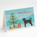 Black Labradoodle Christmas Tree Greeting Cards Pack of 8 Blank Cards with Envelopes Whimsical A7 Size 5x7
