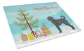 Black Labradoodle Christmas Tree Cutting Board Tempered Glass Kitchen Cutting Surface, Heat Resistant Chopping, Non-Slip Feet, Food Prep & Serving
