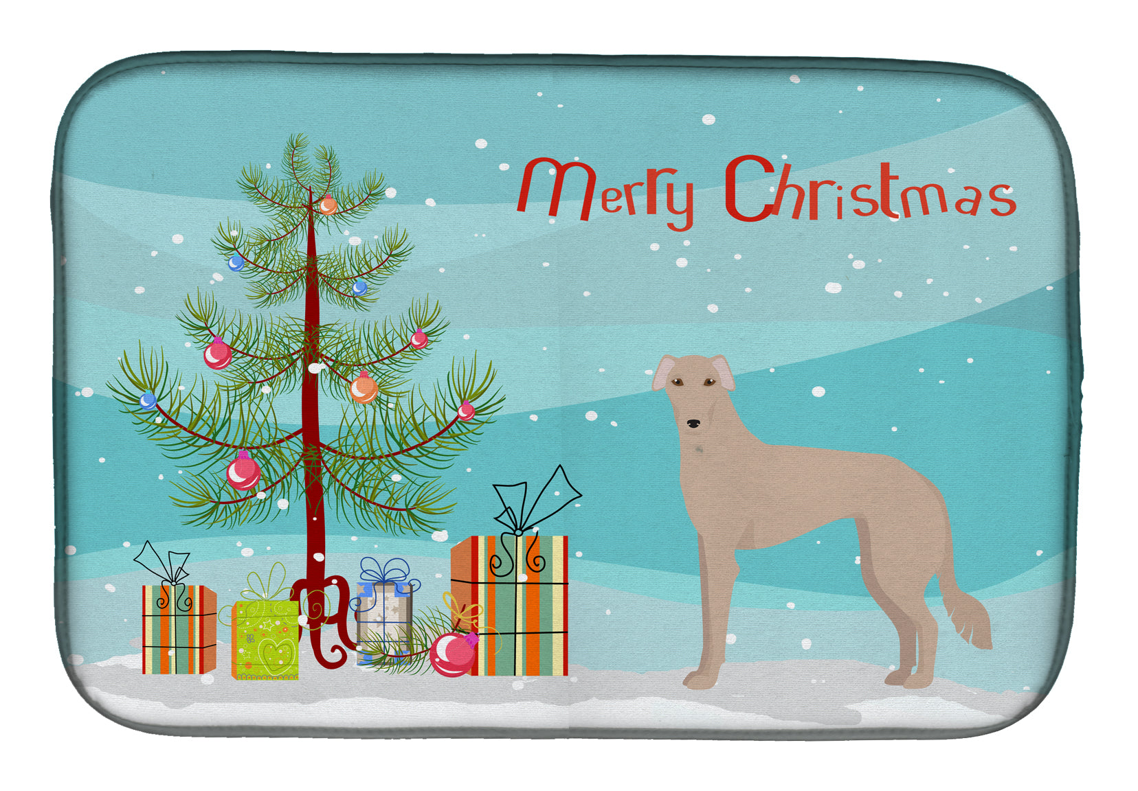 Tan Longdog Christmas Tree Dish Drying Mat Absorbent Dish Drying Mat Pad for Kitchen Counter Dish Drainer Mat for Countertop, 14 x 21", Multicolor
