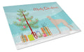 Tan Longdog Christmas Tree Cutting Board Tempered Glass Kitchen Cutting Surface, Heat Resistant Chopping, Non-Slip Feet, Food Prep & Serving