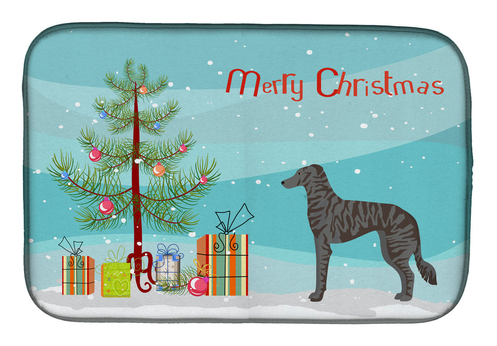 Longdog Christmas Tree Dish Drying Mat Absorbent Dish Drying Mat Pad for Kitchen Counter Dish Drainer Mat for Countertop, 14 x 21", Multicolor