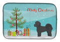 Black Mal-Shi Christmas Tree Dish Drying Mat Absorbent Dish Drying Mat Pad for Kitchen Counter Dish Drainer Mat for Countertop, 14 x 21", Multicolor
