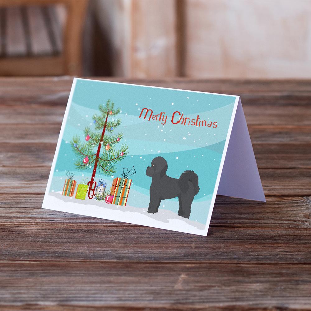 Black Mal-Shi Christmas Tree Greeting Cards Pack of 8 Blank Cards with Envelopes Whimsical A7 Size 5x7
