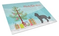 Black Maltipoo Christmas Tree Cutting Board Tempered Glass Kitchen Cutting Surface, Heat Resistant Chopping, Non-Slip Feet, Food Prep & Serving