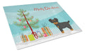 Morkie Christmas Tree Cutting Board Tempered Glass Kitchen Cutting Surface, Heat Resistant Chopping, Non-Slip Feet, Food Prep & Serving