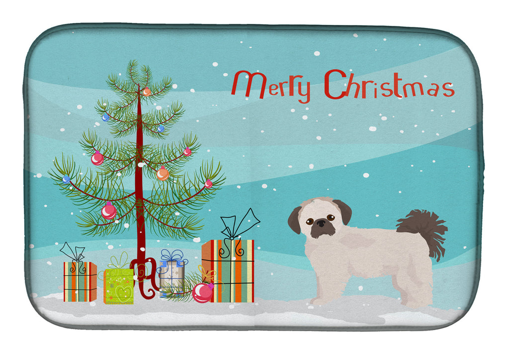 Pekeapoo Christmas Tree Dish Drying Mat Absorbent Dish Drying Mat Pad for Kitchen Counter Dish Drainer Mat for Countertop, 14 x 21", Multicolor