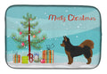Black and Tan Pomchi Christmas Tree Dish Drying Mat Absorbent Dish Drying Mat Pad for Kitchen Counter Dish Drainer Mat for Countertop, 14 x 21", Multicolor