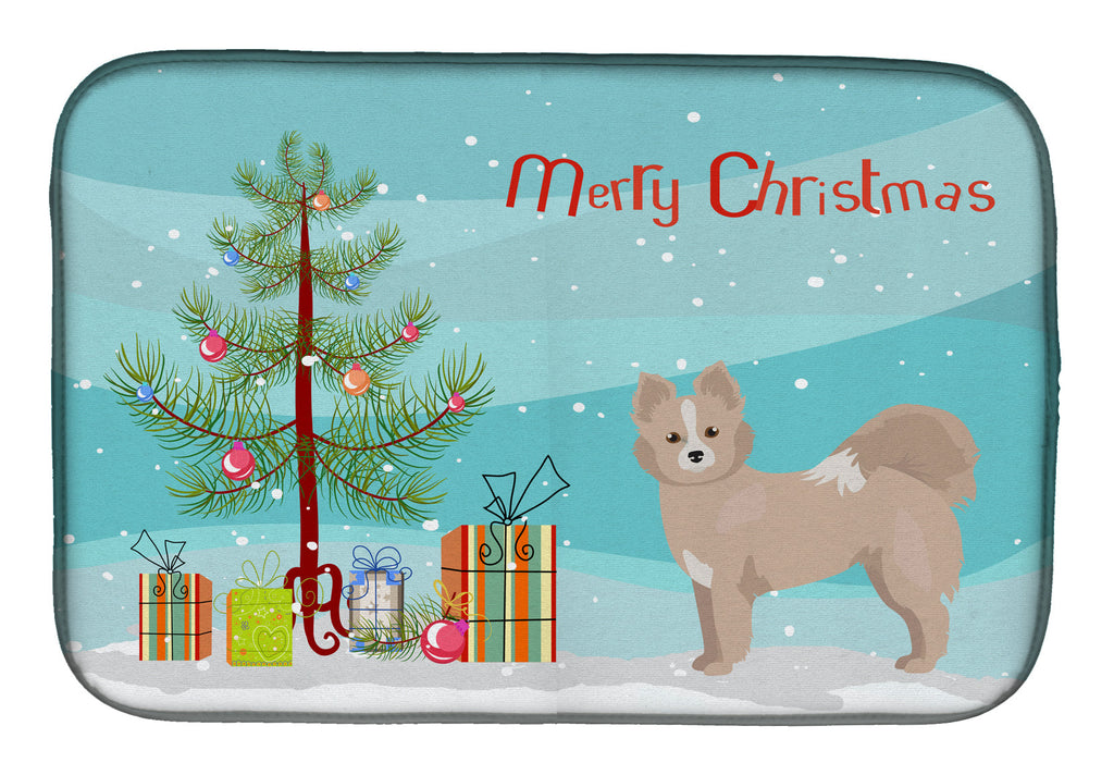 Tan Pomchi Christmas Tree Dish Drying Mat Absorbent Dish Drying Mat Pad for Kitchen Counter Dish Drainer Mat for Countertop, 14 x 21", Multicolor