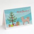 Tan Pomchi Christmas Tree Greeting Cards Pack of 8 Blank Cards with Envelopes Whimsical A7 Size 5x7