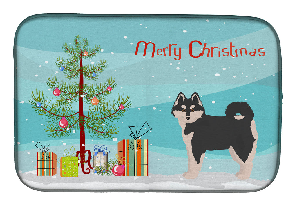 Pomsky #1 Christmas Tree Dish Drying Mat Absorbent Dish Drying Mat Pad for Kitchen Counter Dish Drainer Mat for Countertop, 14 x 21", Multicolor