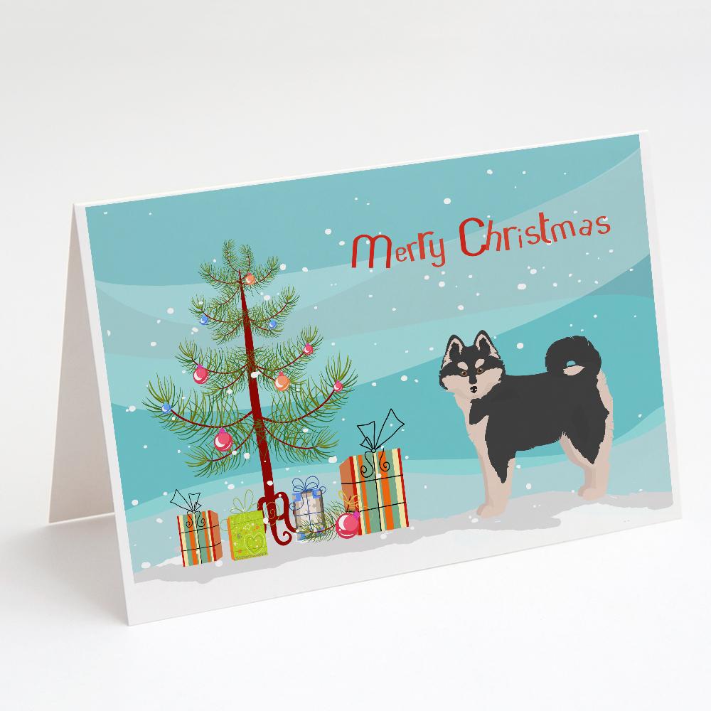 Pomsky #1 Christmas Tree Greeting Cards Pack of 8 Blank Cards with Envelopes Whimsical A7 Size 5x7