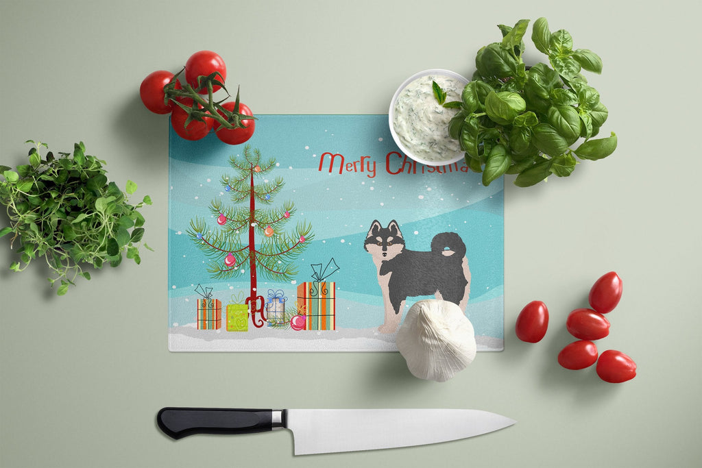 Pomsky #1 Christmas Tree Cutting Board Tempered Glass Kitchen Cutting Surface, Heat Resistant Chopping, Non-Slip Feet, Food Prep & Serving