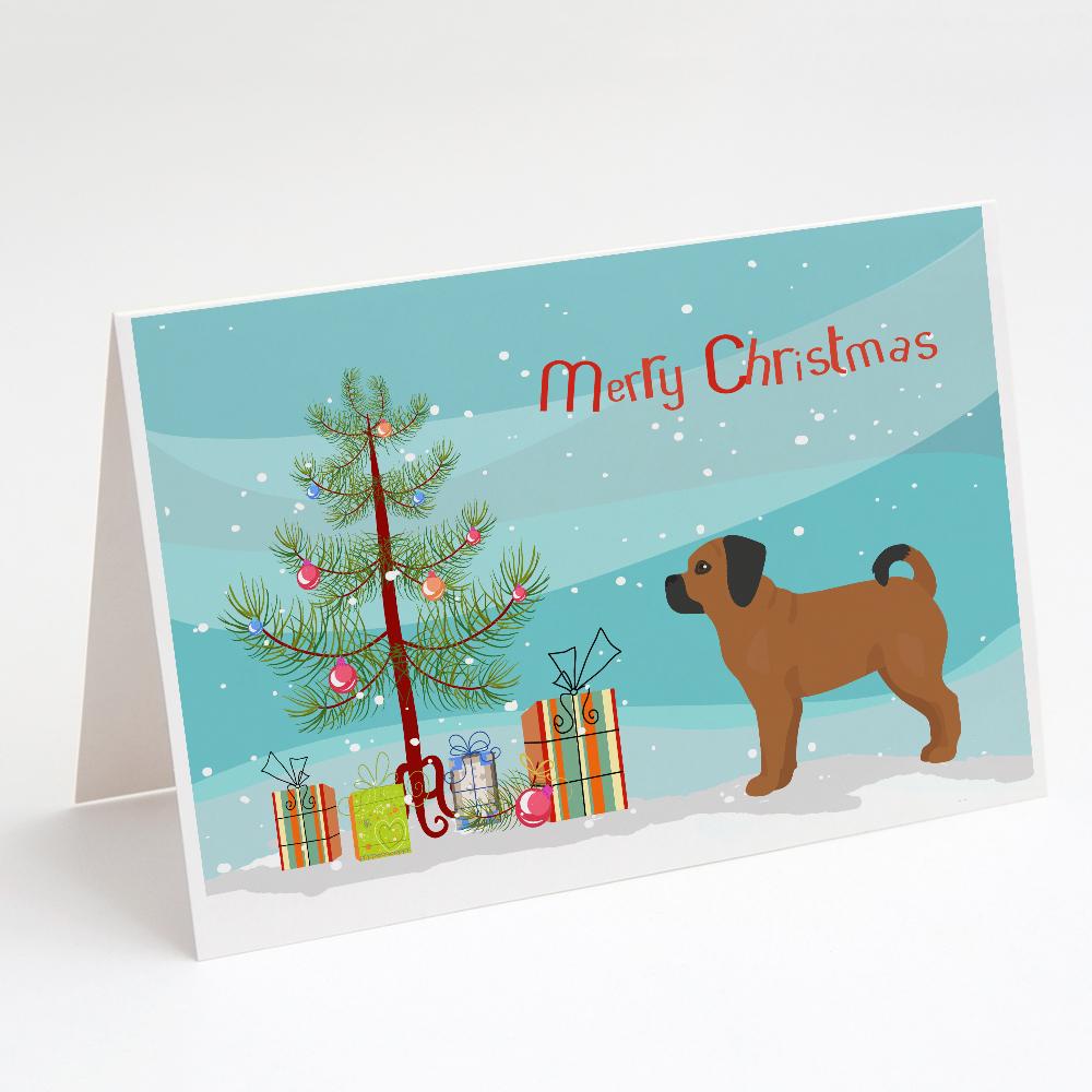 Puggle Christmas Tree Greeting Cards Pack of 8 Blank Cards with Envelopes Whimsical A7 Size 5x7