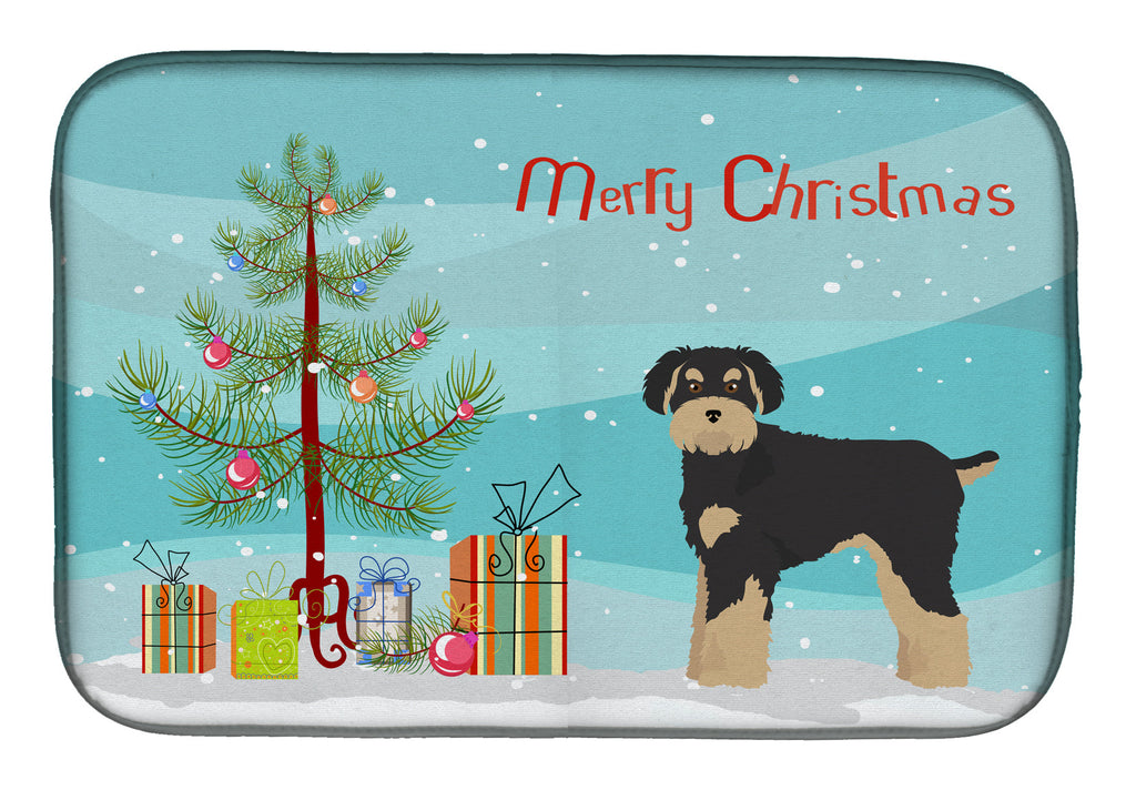 Schnoodle Christmas Tree Dish Drying Mat Absorbent Dish Drying Mat Pad for Kitchen Counter Dish Drainer Mat for Countertop, 14 x 21", Multicolor