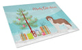 Sheepadoodle Christmas Tree Cutting Board Tempered Glass Kitchen Cutting Surface, Heat Resistant Chopping, Non-Slip Feet, Food Prep & Serving