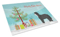 Black Sheepadoodle Christmas Tree Cutting Board Tempered Glass Kitchen Cutting Surface, Heat Resistant Chopping, Non-Slip Feet, Food Prep & Serving
